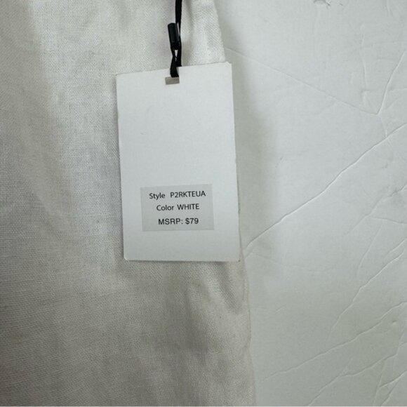 DKNY Pure NEW Linen Cotton Wide Leg Pockets Pull On Pants Crop Light Minimalist - Picture 9 of 11